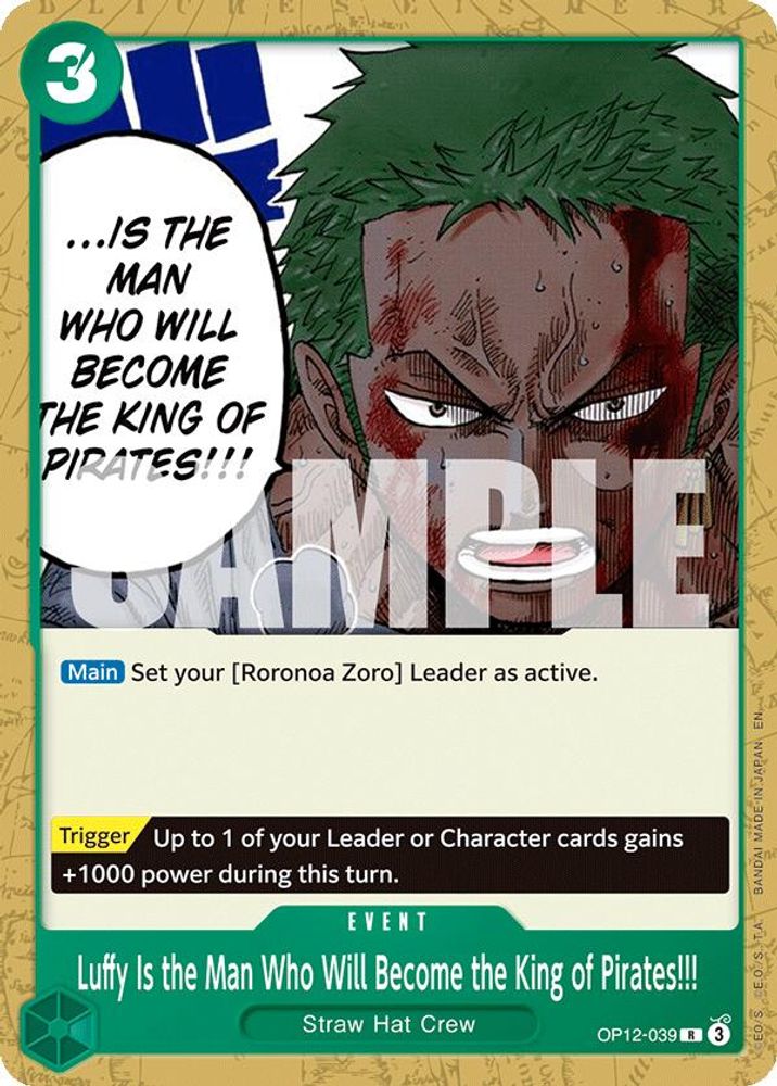 Luffy Is the Man Who Will Become the King of Pirates!!! (Reprint) (OP12-039)