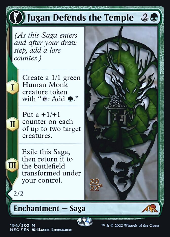 Jugan Defends the Temple // Remnant of the Rising Star (194s) Foil - Kamigawa: Neon Dynasty Promos