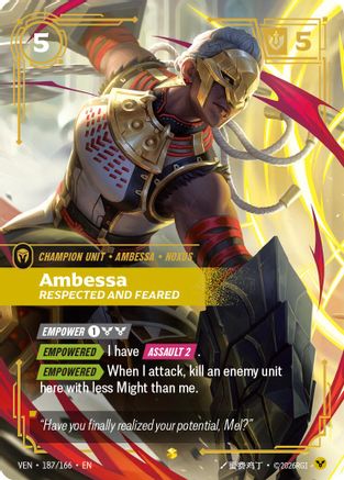 Ambessa – Respected and Feared (Overnumbered) (187) Foil - Vendetta