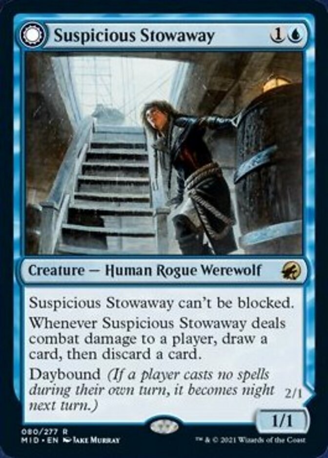 Suspicious Stowaway // Seafaring Werewolf [Innistrad: Midnight Hunt] Foil
