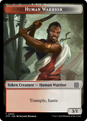 Treasure // Human Warrior Double-Sided Token [Outlaws of Thunder Junction Tokens] | Silver Goblin