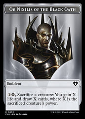 Soldier // Emblem - Ob Nixilis of the Black Oath Double-Sided Token [Commander Masters Tokens] | Silver Goblin