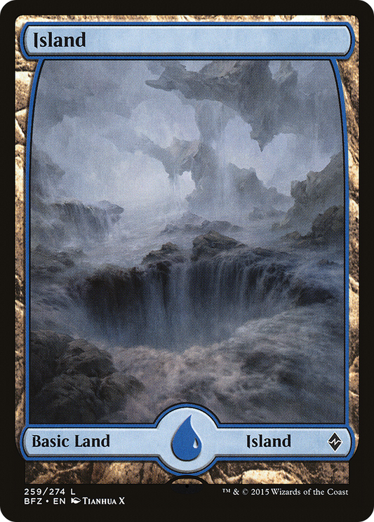 Island (259) (Full Art) [Battle for Zendikar] Foil