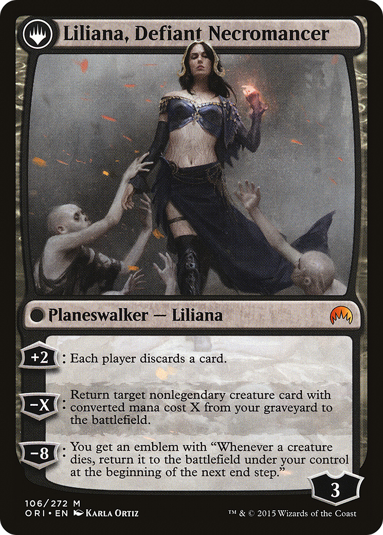 Liliana, Heretical Healer // Liliana, Defiant Necromancer (ORI-106) - The List