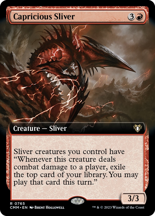 Capricious Sliver (Extended Art) [Commander Masters] Foil