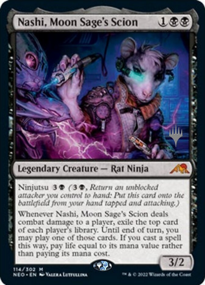 Nashi, Moon Sage's Scion (Promo Pack) [Kamigawa: Neon Dynasty Promos] | Silver Goblin