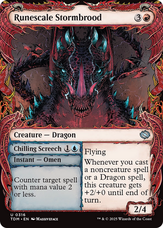 Runescale Stormbrood // Chilling Screech (Showcase) (316) - Tarkir: Dragonstorm