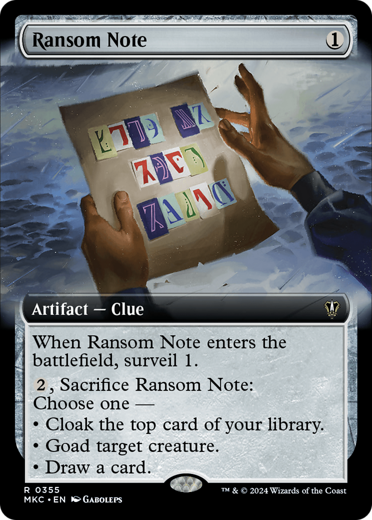 Ransom Note (Extended Art) (355) - Murders at Karlov Manor Commander