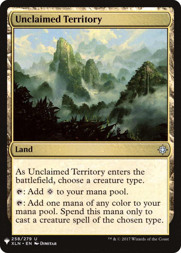 Unclaimed Territory (XLN-258) - The List