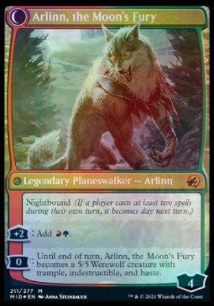 Arlinn, the Pack's Hope // Arlinn, the Moon's Fury (211s) Foil - Innistrad: Midnight Hunt Promos