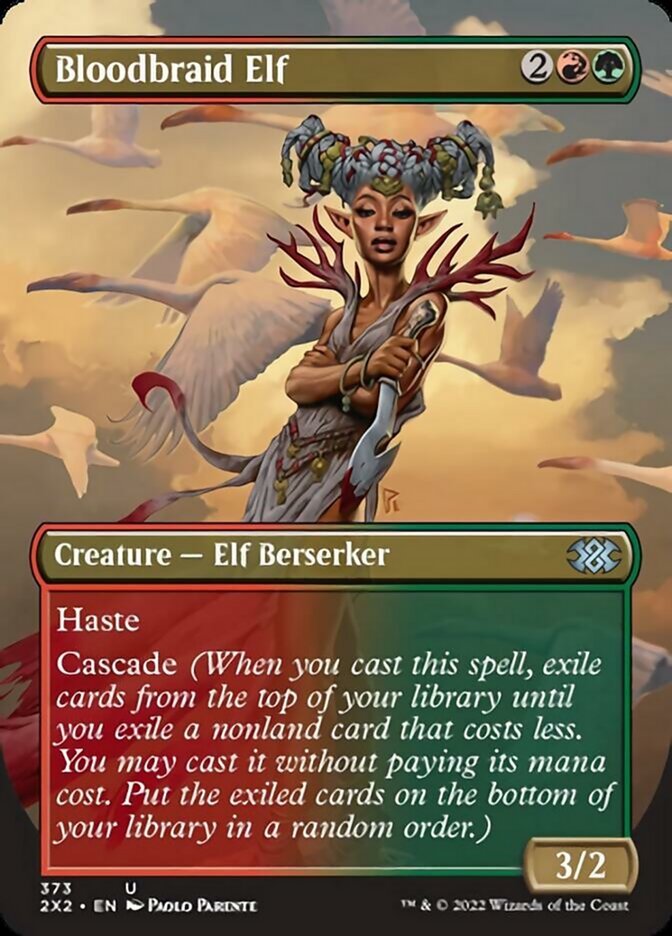 Bloodbraid Elf (Borderless Alternate Art) [Double Masters 2022] | Silver Goblin