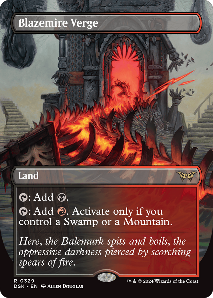 Blazemire Verge (Borderless) [Duskmourn: House of Horror] Foil