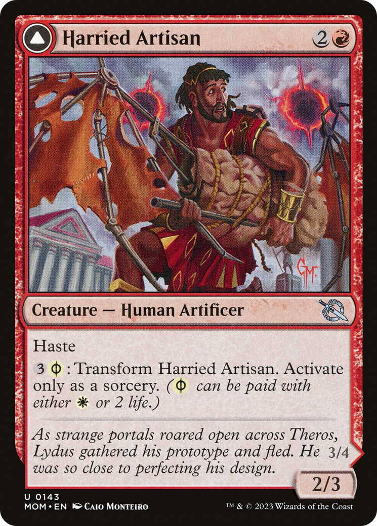 Harried Artisan // Phyrexian Skyflayer (143) Foil - March of the Machine