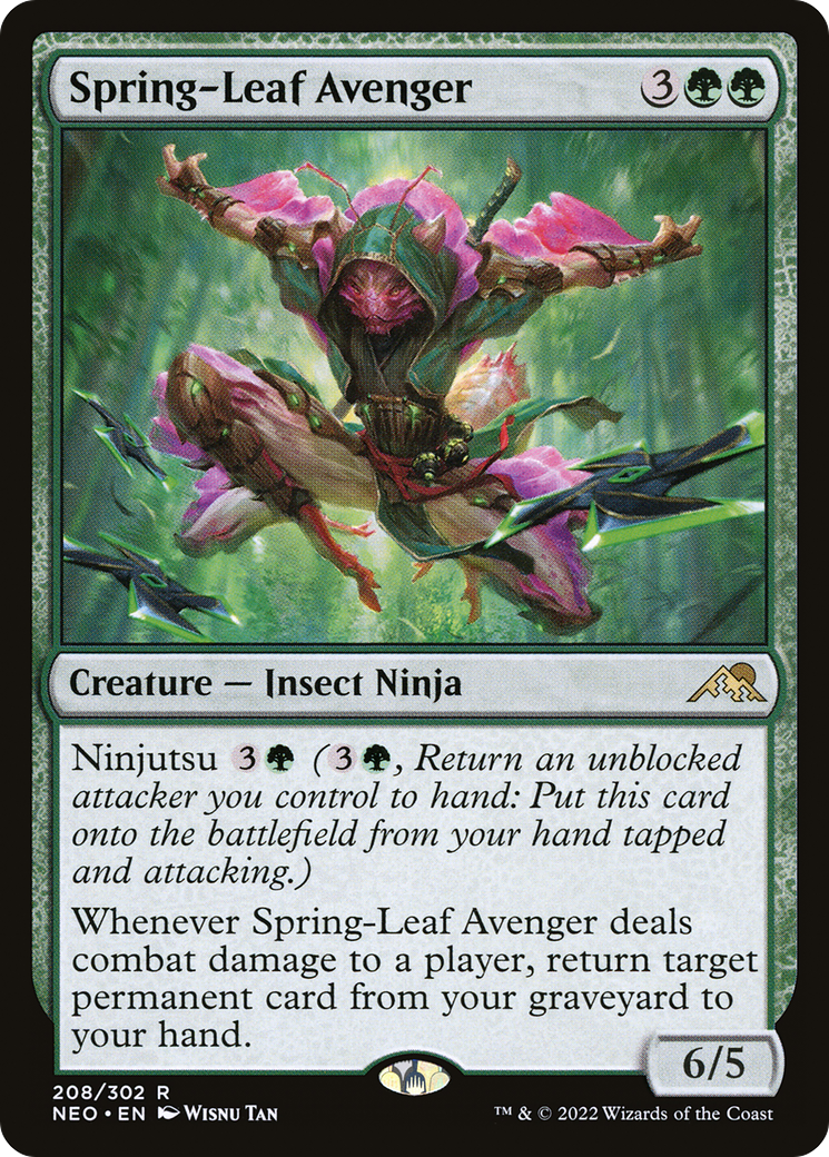 Spring-Leaf Avenger (208) Foil - Kamigawa: Neon Dynasty