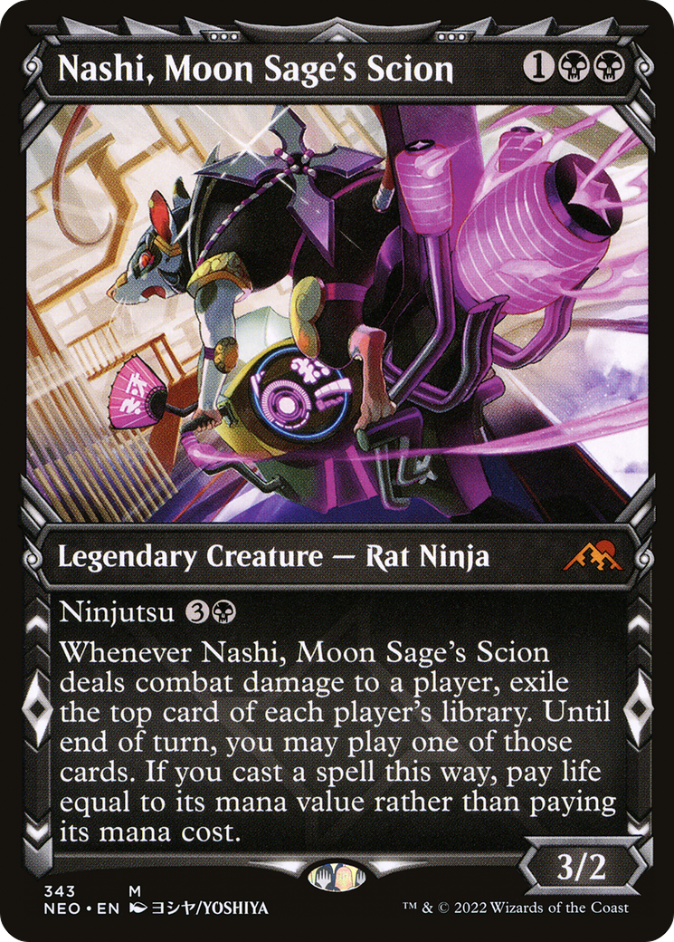 Nashi, Moon Sage's Scion (Showcase Ninja) [Kamigawa: Neon Dynasty] Foil