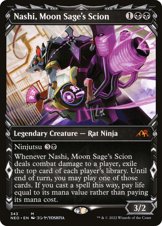 Nashi, Moon Sage's Scion (Showcase Ninja) [Kamigawa: Neon Dynasty] Foil