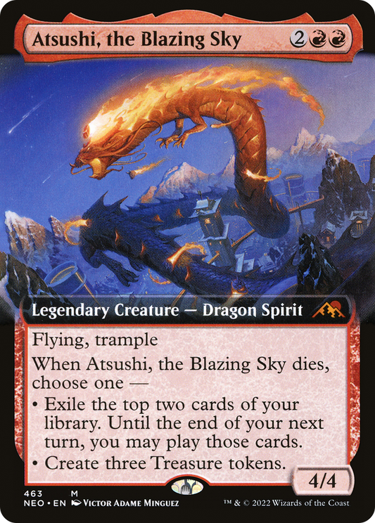 Atsushi, the Blazing Sky (Extended Art) (463) - Kamigawa: Neon Dynasty