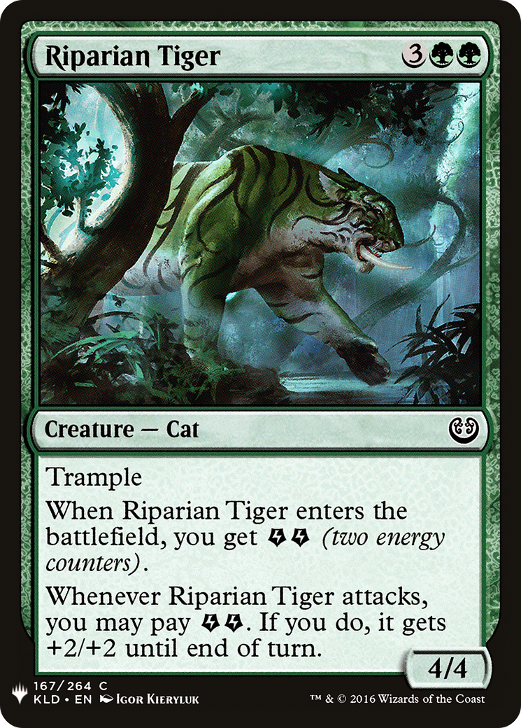 Riparian Tiger (KLD-167) - The List