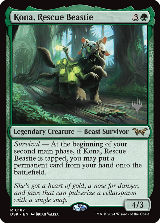 Kona, Rescue Beastie (0187) [Duskmourn: House of Horror Promos] Foil