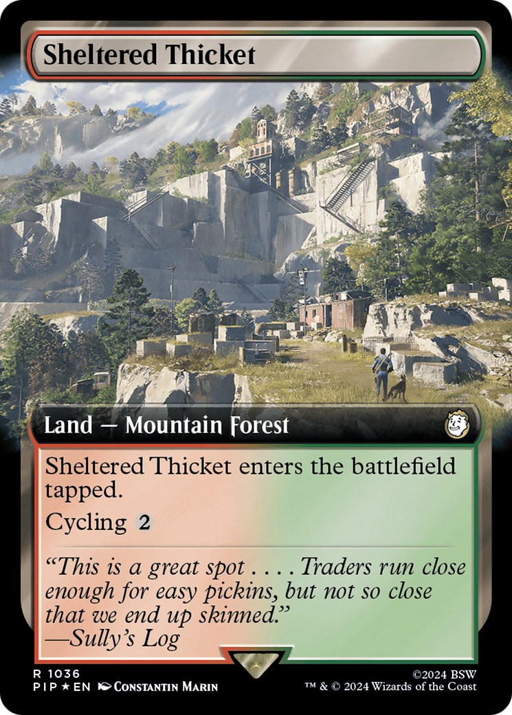Sheltered Thicket (Extended Art) (Surge Foil) (Extended Art) (1036) Foil - Fallout