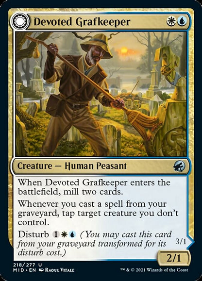 Devoted Grafkeeper // Departed Soulkeeper (218) Foil - Innistrad: Midnight Hunt