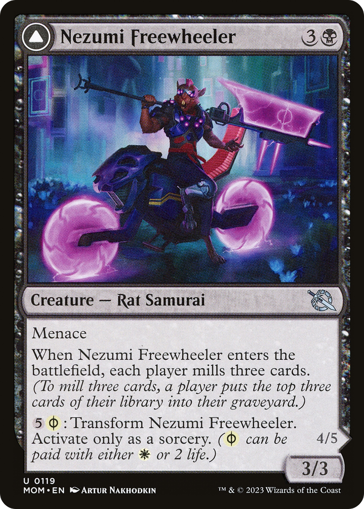 Nezumi Freewheeler // Hideous Fleshwheeler (119) Foil - March of the Machine
