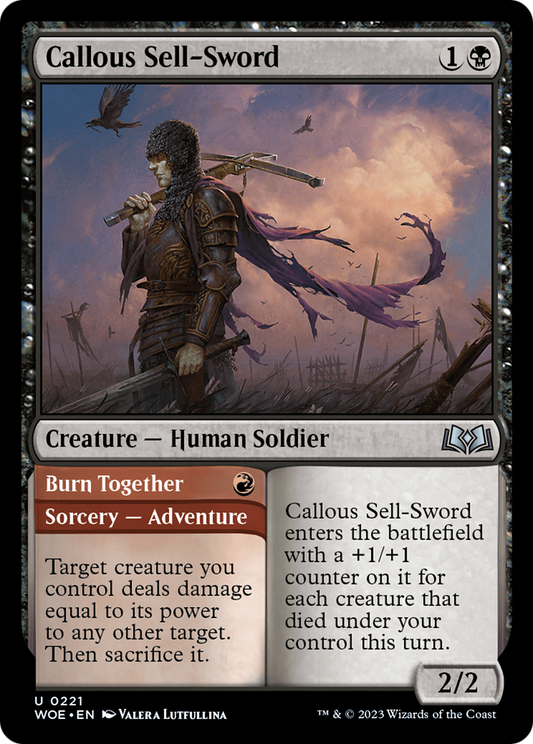 Callous Sell-Sword // Burn Together [Wilds of Eldraine] Foil