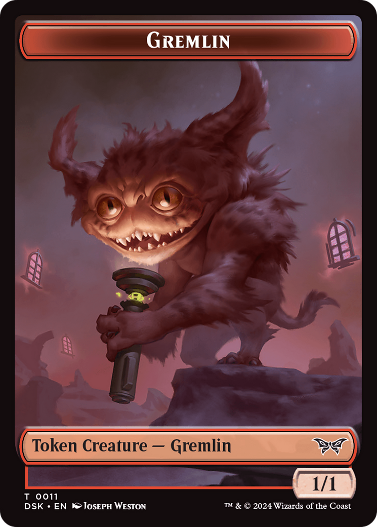 Spirit (0008) // Gremlin Double-Sided Token [Duskmourn: House of Horror Tokens] | Silver Goblin