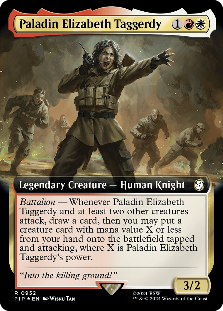 Paladin Elizabeth Taggerdy (Extended Art) (Surge Foil) [Fallout] | Silver Goblin