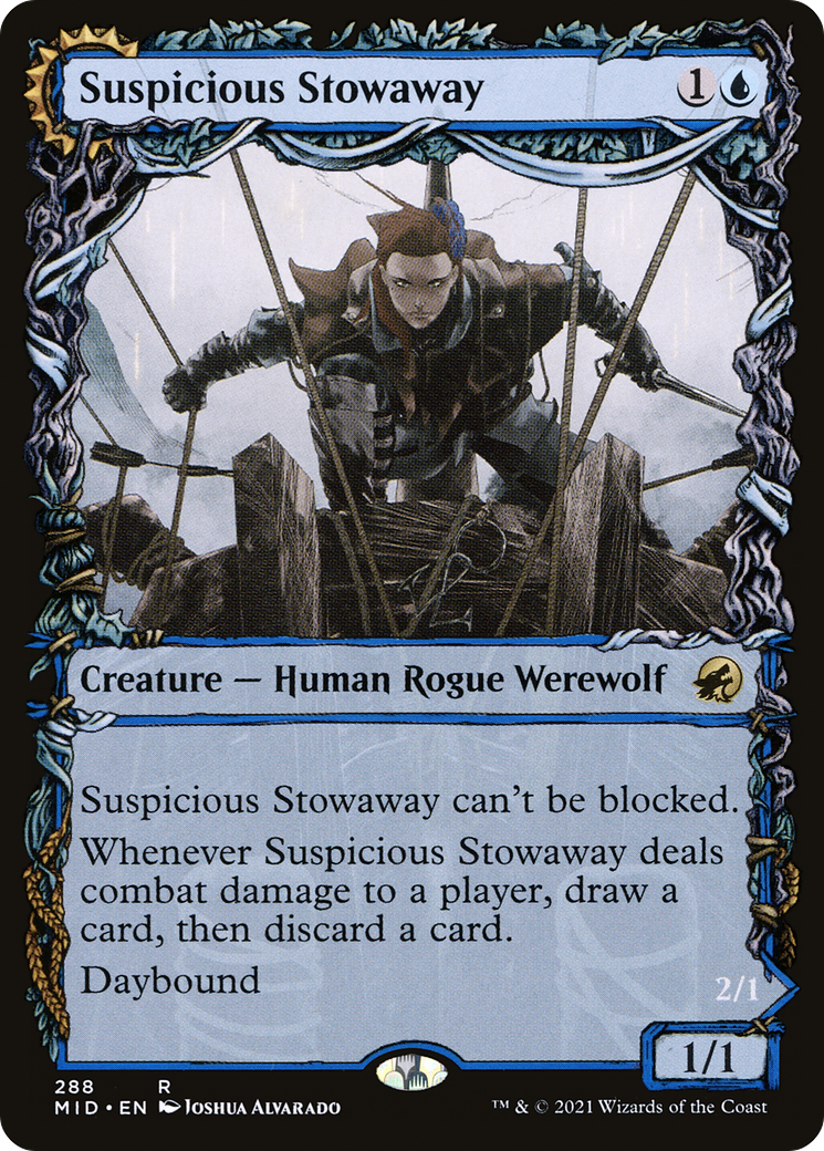 Suspicious Stowaway (Showcase) (288) Foil - Innistrad: Midnight Hunt