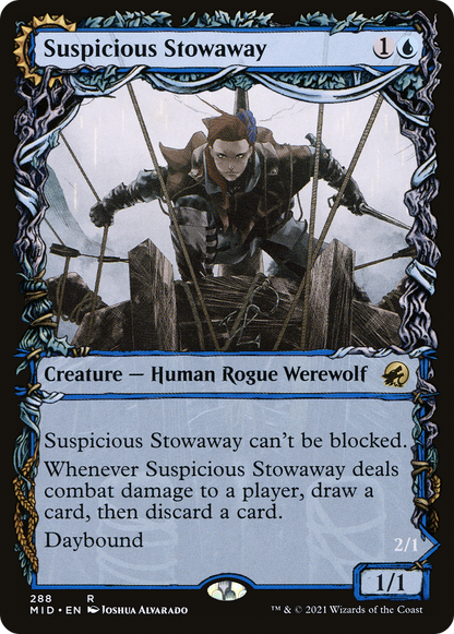 Suspicious Stowaway (Showcase) (288) Foil - Innistrad: Midnight Hunt