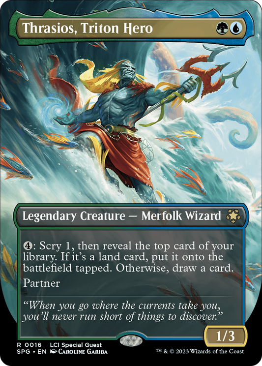Thrasios, Triton Hero (Borderless) [The Lost Caverns of Ixalan Special Guests] Foil
