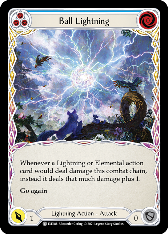 Ball Lightning (Blue) [ELE188] (Tales of Aria)  1st Edition Rainbow Foil | Silver Goblin