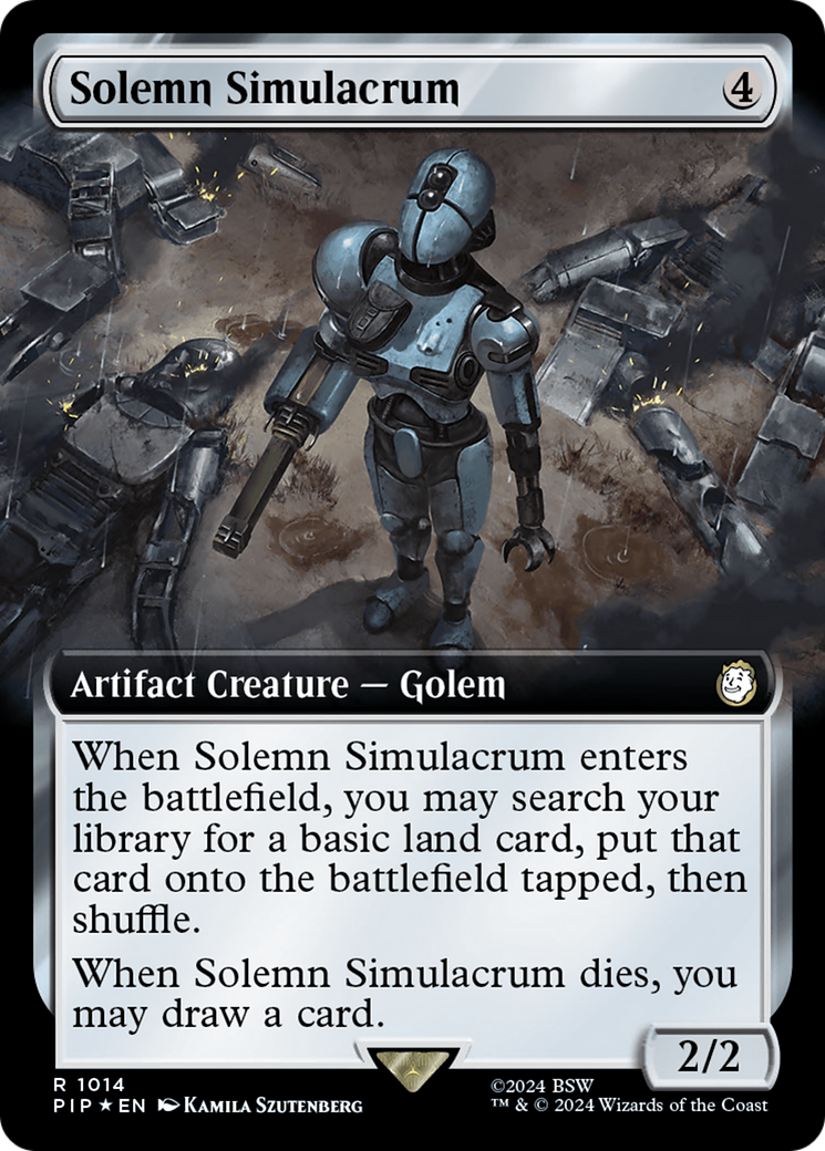 Solemn Simulacrum (Extended Art) (Surge Foil) [Fallout] | Silver Goblin