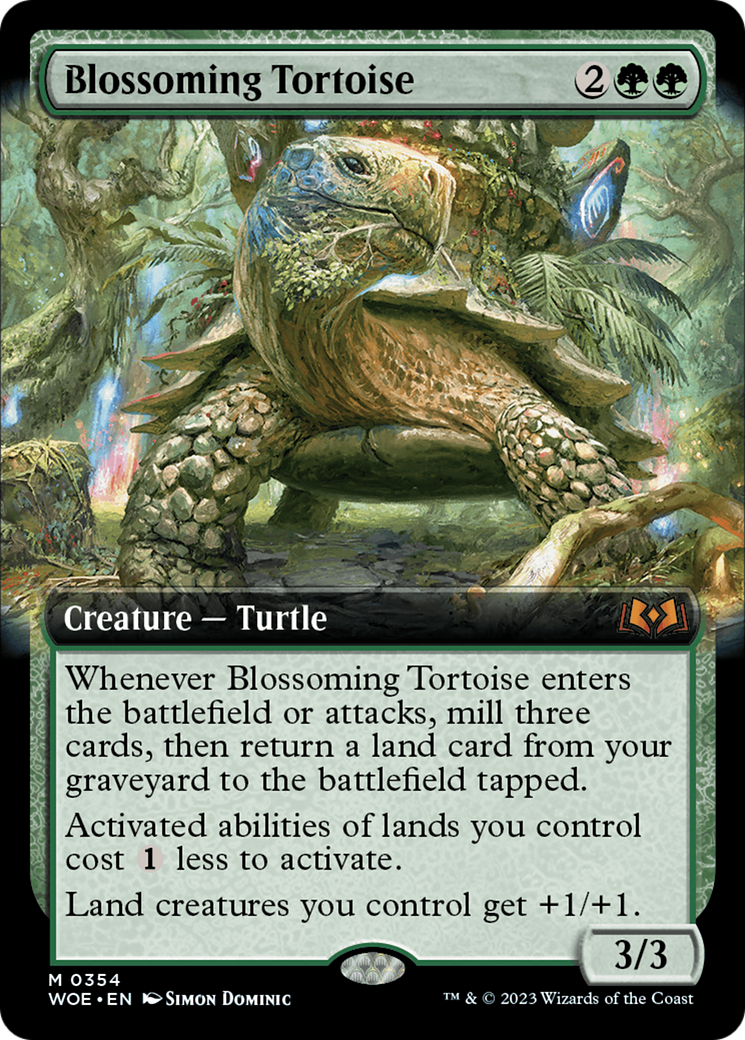 Blossoming Tortoise (Extended Art) (354) Foil - Wilds of Eldraine