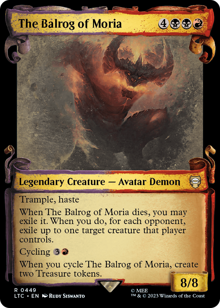 The Balrog of Moria (Showcase Scrolls) (Showcase) (449) Foil - Tales of Middle-earth Commander