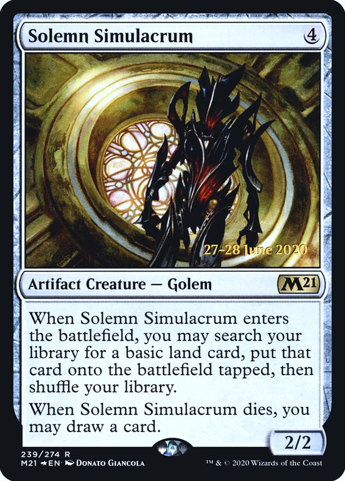 Solemn Simulacrum [Core Set 2021 Prerelease Promos] | Silver Goblin