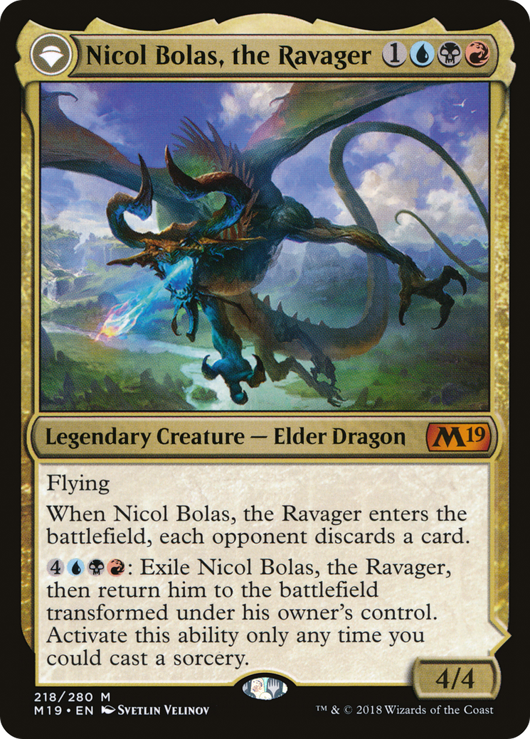 Nicol Bolas, the Ravager (218) Foil - Core Set 2019