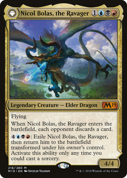Nicol Bolas, the Ravager (218) Foil - Core Set 2019