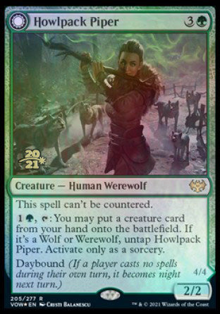 Howlpack Piper // Wildsong Howler (205s) Foil - Innistrad: Crimson Vow Promos