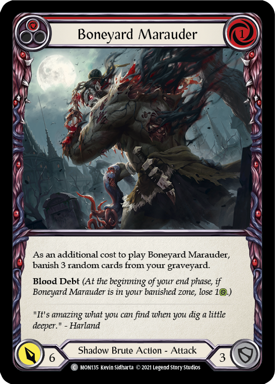 Boneyard Marauder (Red) [MON135] (Monarch)  1st Edition Normal | Silver Goblin