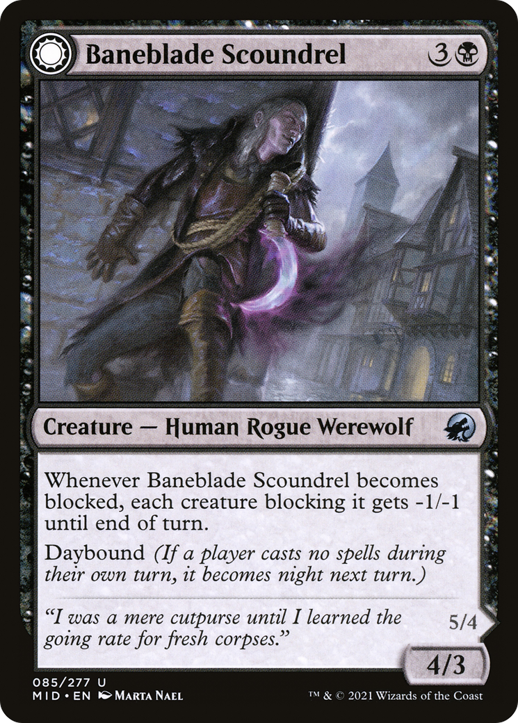 Baneblade Scoundrel // Baneclaw Marauder (085) Foil - Innistrad: Midnight Hunt