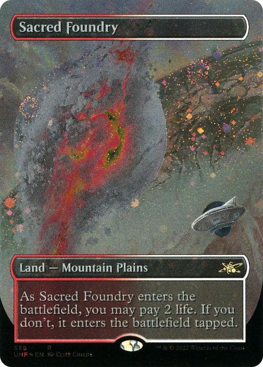 Sacred Foundry (Borderless) (Galaxy Foil) (536) Foil - Unfinity