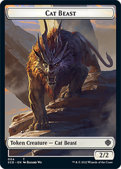 Elf Warrior // Cat Beast Double-Sided Token [Starter Commander Decks] | Silver Goblin