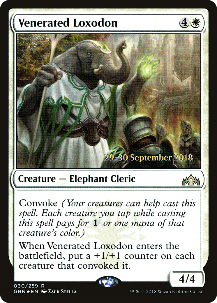 Venerated Loxodon [Guilds of Ravnica Prerelease Promos] | Silver Goblin