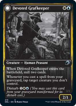 Devoted Grafkeeper // Departed Soulkeeper (218) Foil - Innistrad: Double Feature