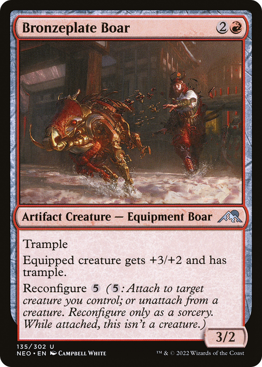 Bronzeplate Boar (135) Foil - Kamigawa: Neon Dynasty