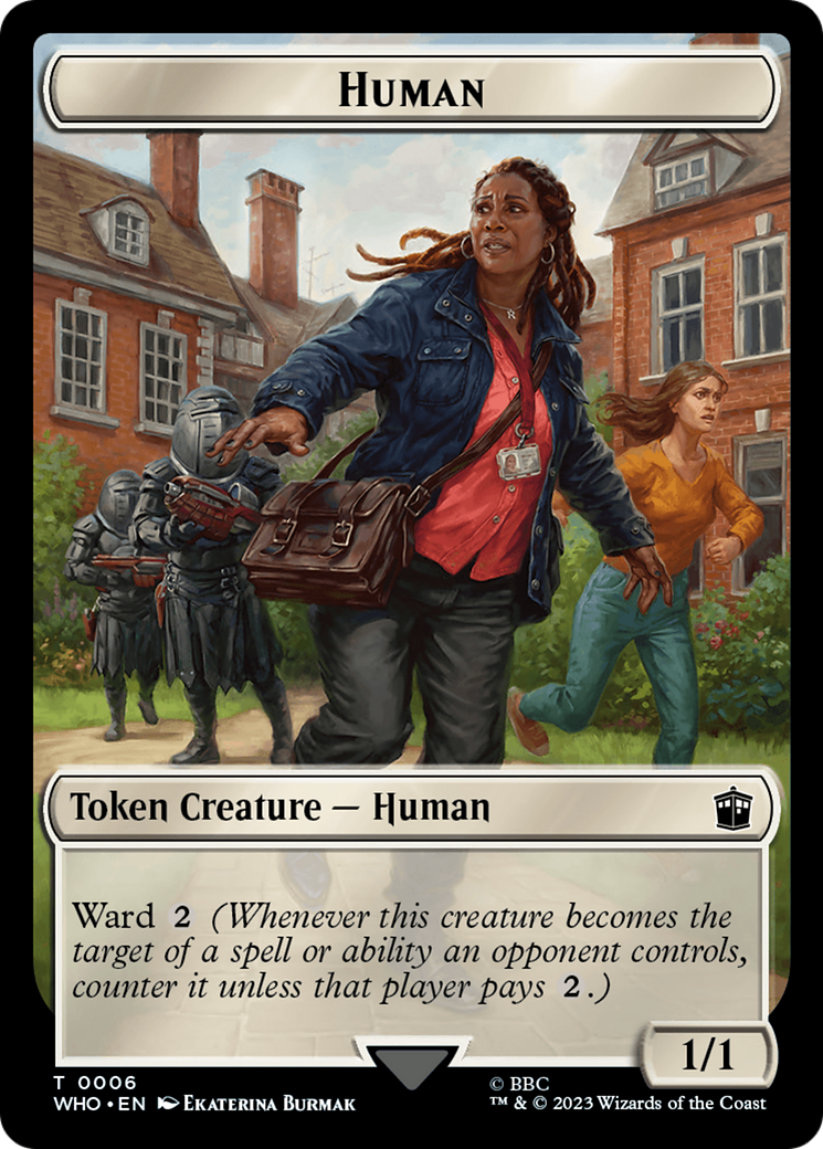 Human (0006) // Alien Salamander Double-Sided Token [Doctor Who Tokens] | Silver Goblin