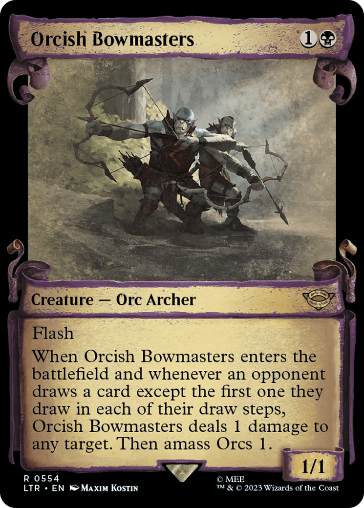 Orcish Bowmasters (Showcase Scrolls) (Showcase) (554) Foil - The Lord of the Rings: Tales of Middle-earth