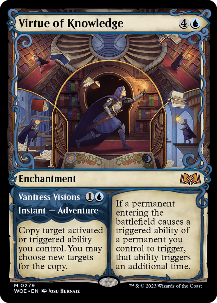 Virtue of Knowledge // Vantress Visions (Showcase) [Wilds of Eldraine] Foil